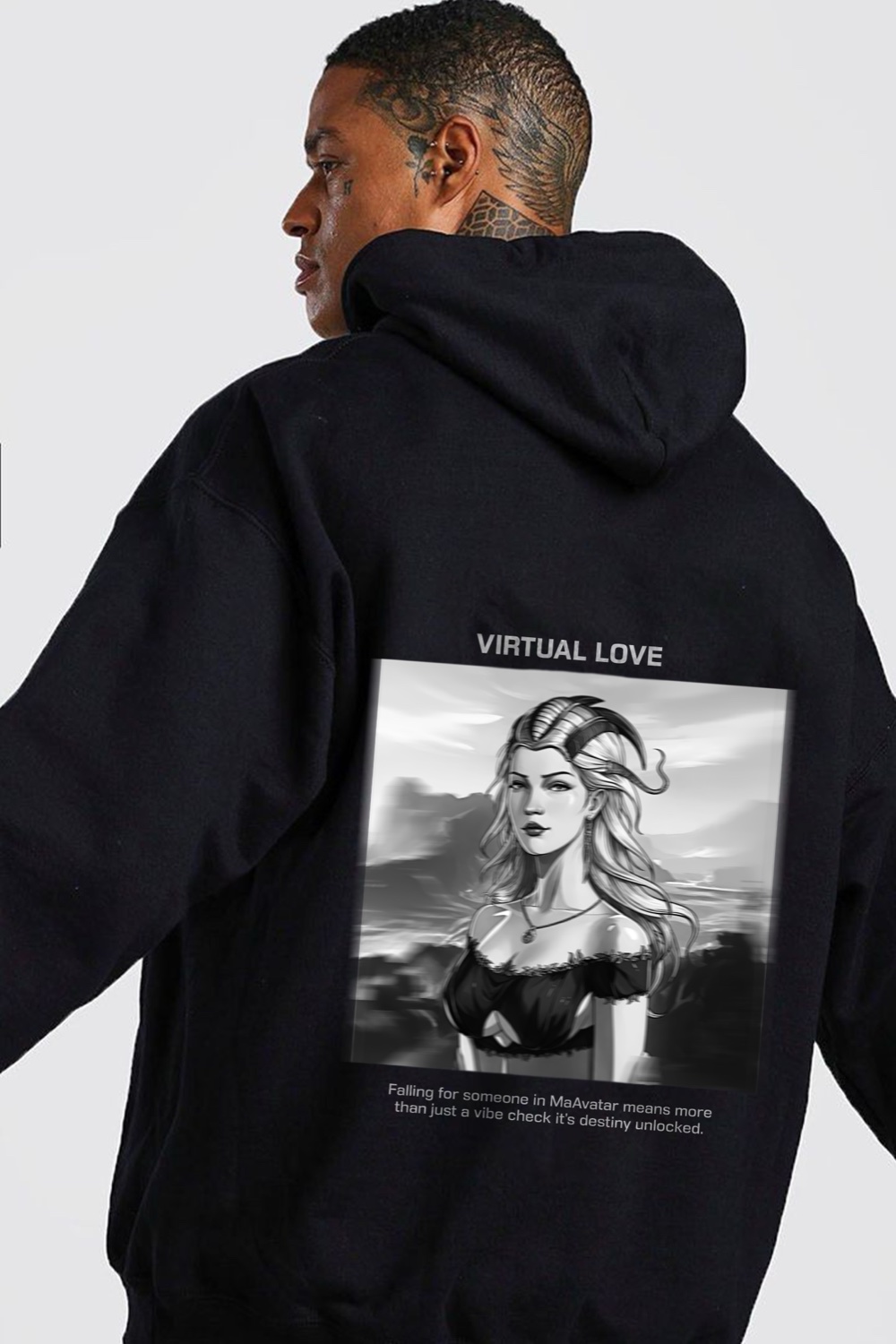 MaAvatar hoodie — virtual avatar print