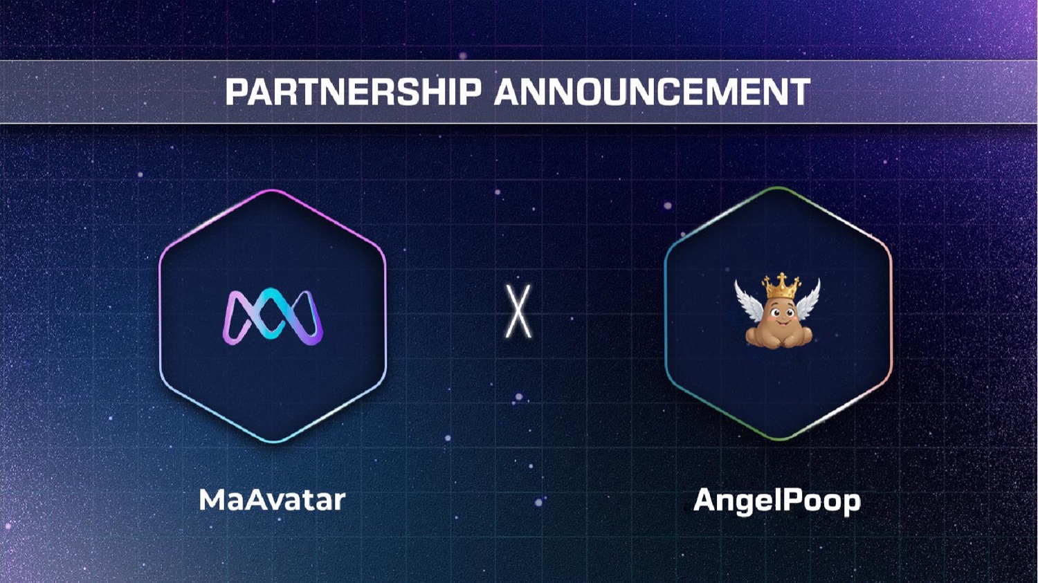 MaAvatar × AngelPoop partnership announcement banner